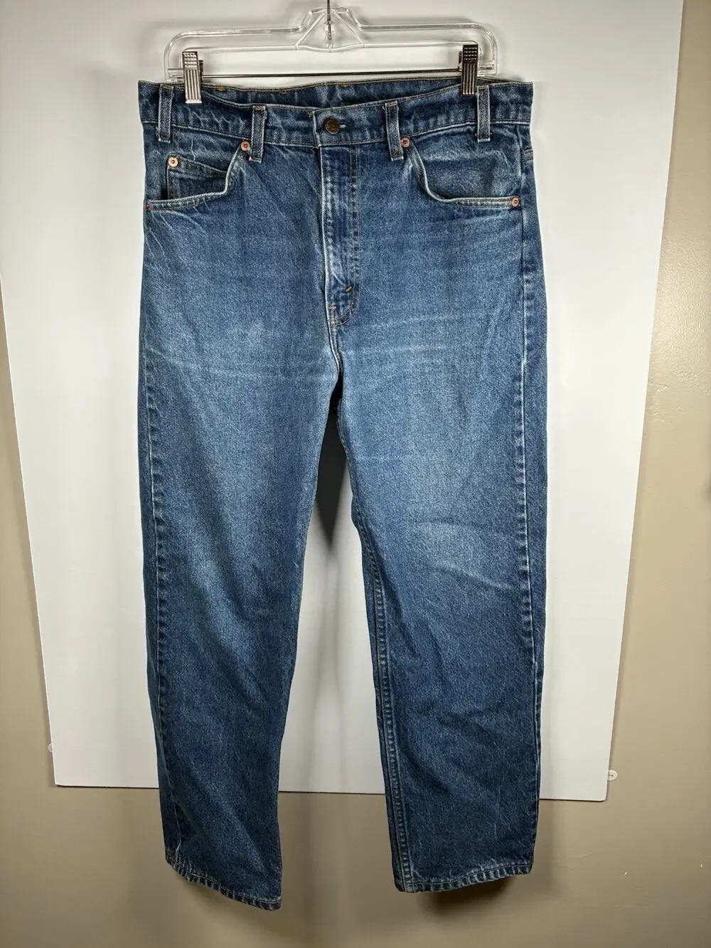 Vintage Levi’s 505 Orange Tab Straight Leg Regular Fit 34x32 Jeans USA Made